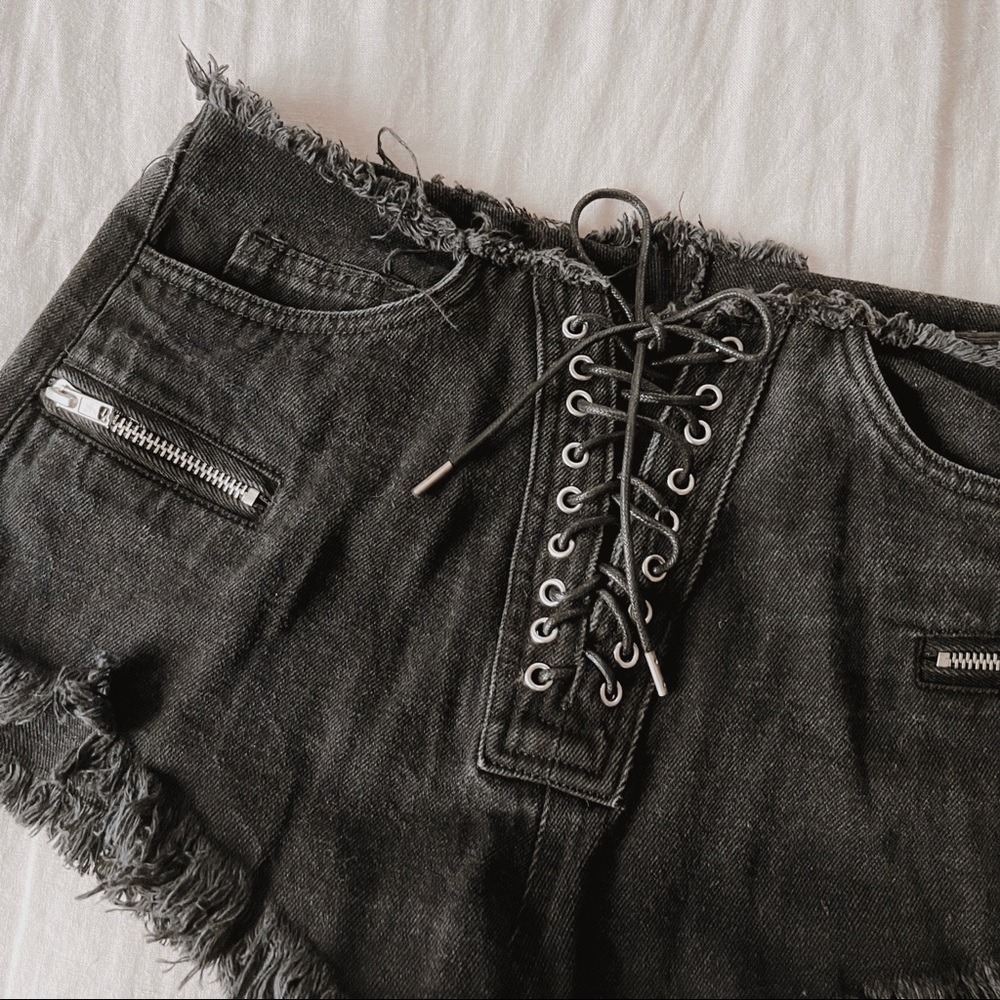 Cheeky Black Denim Shorts